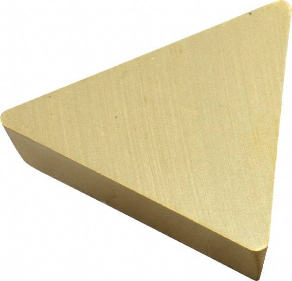 Hertel - TPU432 Grade HC210 Carbide Turning Insert - TiN Finish, 60° Triangle, 1/2" Inscr Circle, 3/16" Thick, 1/32" Corner Radius - Americas Industrial Supply