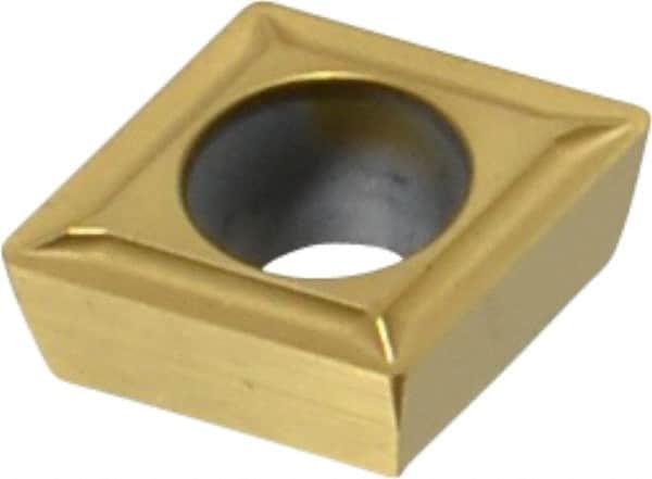 Hertel - CPGT32.51 LF Grade HC210 Carbide Turning Insert - TiN Finish, 80° Diamond, 3/8" Inscr Circle, 5/32" Thick, 1/64" Corner Radius - Americas Industrial Supply