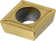 Hertel - CPGT32.51 LF Grade HC210 Carbide Turning Insert - TiN Finish, 80° Diamond, 3/8" Inscr Circle, 5/32" Thick, 1/64" Corner Radius - Americas Industrial Supply