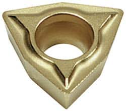 Hertel - WCMT32.52 LF Grade HC210 Carbide Turning Insert - TiN Finish, 80° Trigon, 3/8" Inscr Circle, 5/32" Thick, 1/32" Corner Radius - Americas Industrial Supply