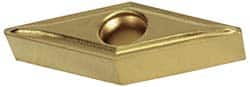 Hertel - VBMT221 LF Grade HC210 Carbide Turning Insert - TiN Finish, 35° Diamond, 1/4" Inscr Circle, 1/8" Thick, 1/64" Corner Radius - Americas Industrial Supply