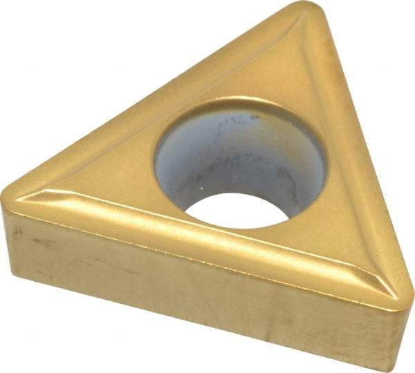 Hertel - TCMT32.52 LF Grade HC210 Carbide Turning Insert - TiN Finish, 60° Triangle, 3/8" Inscr Circle, 5/32" Thick, 1/32" Corner Radius - Americas Industrial Supply