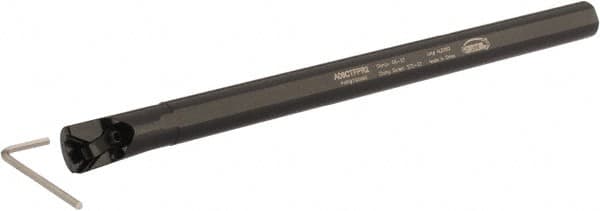 Hertel - 0.6" Min Bore Diam, 8" OAL, 1/2" Shank Diam, A-CTFP Indexable Boring Bar - TP.. Insert, Clamp Holding Method - Americas Industrial Supply