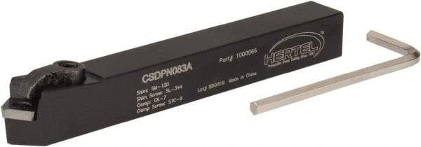 Hertel - CSDP, Neutral Cut, 1/2" Shank Height x 1/2" Shank Width, Positive Rake Indexable Turning Toolholder - 4" OAL, SP.. 322 Insert Compatibility, Series Clamp Type - Americas Industrial Supply