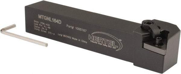 Hertel - MTGN, Left Hand Cut, 3° Lead Angle, 1" Shank Height x 1" Shank Width, Negative Rake Indexable Turning Toolholder - 6" OAL, TN..43. Insert Compatibility, Series Multi-Option - Americas Industrial Supply