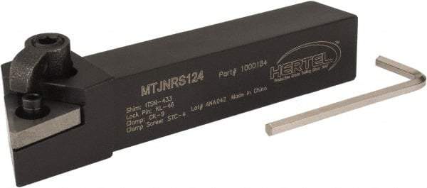 Hertel - MTJN, Right Hand Cut, 3° Lead Angle, 3/4" Shank Height x 3/4" Shank Width, Negative Rake Indexable Turning Toolholder - 4-1/2" OAL, TN..43. Insert Compatibility, Series Multi-Option - Americas Industrial Supply