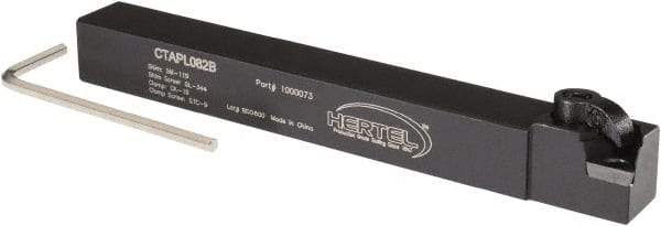 Hertel - CTAP, Left Hand Cut, 3° Lead Angle, 1/2" Shank Height x 1/2" Shank Width, Positive Rake Indexable Turning Toolholder - 4-1/2" OAL, TP..22 Insert Compatibility, Series Clamp Type - Americas Industrial Supply