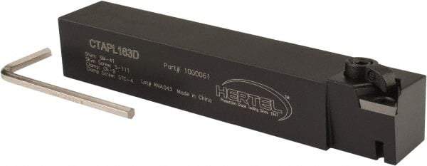 Hertel - CTAP, Left Hand Cut, 3° Lead Angle, 1" Shank Height x 1" Shank Width, Positive Rake Indexable Turning Toolholder - 6" OAL, TP..32 Insert Compatibility, Series Clamp Type - Americas Industrial Supply