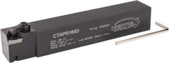 Hertel - CTAP, Right Hand Cut, 3° Lead Angle, 1" Shank Height x 1" Shank Width, Positive Rake Indexable Turning Toolholder - 6" OAL, TP..32 Insert Compatibility, Series Clamp Type - Americas Industrial Supply
