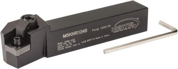 Hertel - MSKN, Right Hand Cut, 15° Lead Angle, 3/4" Shank Height x 3/4" Shank Width, Negative Rake Indexable Turning Toolholder - 4-1/2" OAL, SN..43. Insert Compatibility, Series Multi-Option - Americas Industrial Supply