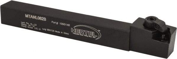 Hertel - MTAN, Left Hand Cut, 3° Lead Angle, 1/2" Shank Height x 1/2" Shank Width, Negative Rake Indexable Turning Toolholder - 4-1/2" OAL, TN..22. Insert Compatibility, Series Multi-Option - Americas Industrial Supply
