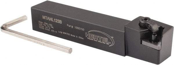 Hertel - MTAN, Left Hand Cut, 3° Lead Angle, 3/4" Shank Height x 3/4" Shank Width, Negative Rake Indexable Turning Toolholder - 4-1/2" OAL, TN..33. Insert Compatibility, Screw or Clamp Holding Method - Americas Industrial Supply