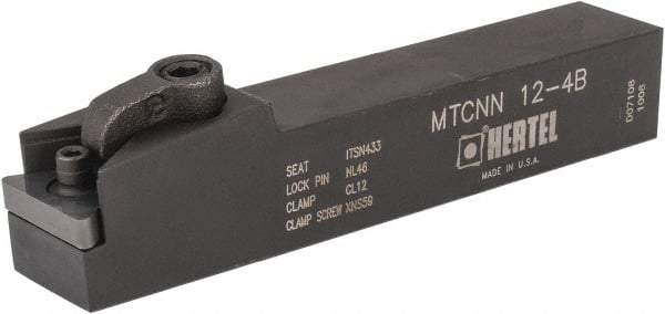 Hertel - MTCN, Neutral Cut, 0° Lead Angle, 3/4" Shank Height x 3/4" Shank Width, Negative Rake Indexable Turning Toolholder - 6" OAL, TN..43. Insert Compatibility, Series Multi-Option - Americas Industrial Supply