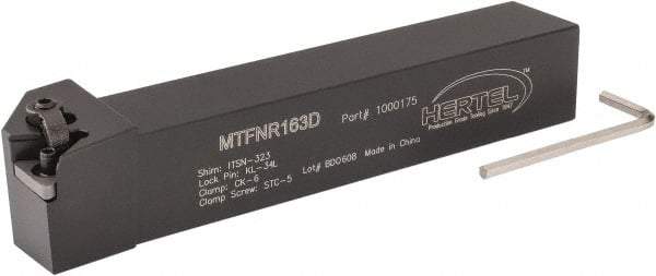 Hertel - MTFN, Right Hand Cut, 1" Shank Height x 1" Shank Width, Negative Rake Indexable Turning Toolholder - 6" OAL, TN..33. Insert Compatibility, Series Multi-Option - Americas Industrial Supply