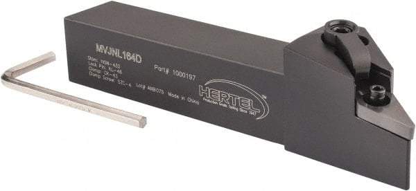 Hertel - MVJN, Left Hand Cut, 3° Lead Angle, 1" Shank Height x 1" Shank Width, Negative Rake Indexable Turning Toolholder - 6" OAL, VN..43. Insert Compatibility, Series Multi-Option - Americas Industrial Supply