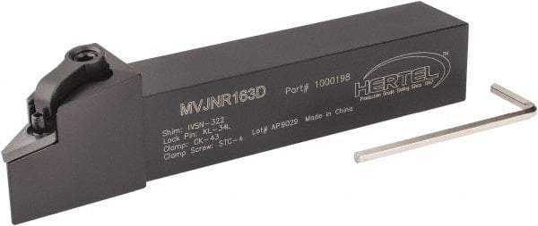 Hertel - MVJN, Right Hand Cut, 3° Lead Angle, 1" Shank Height x 1" Shank Width, Negative Rake Indexable Turning Toolholder - 6" OAL, VN..33. Insert Compatibility, Series Multi-Option - Americas Industrial Supply