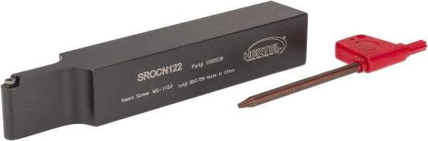 Hertel - SROC, Neutral Cut, 0° Lead Angle, 3/4" Shank Height x 3/4" Shank Width, Neutral Rake Indexable Turning Toolholder - 4-1/2" OAL, RC..21.5. Insert Compatibility, Series Screw-Type - Americas Industrial Supply