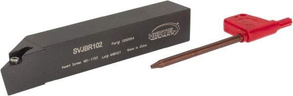 Hertel - SVJB, Right Hand Cut, 3° Lead Angle, 5/8" Shank Height x 5/8" Shank Width, Neutral Rake Indexable Turning Toolholder - 4" OAL, VB..22. Insert Compatibility, Series Screw-Type - Americas Industrial Supply