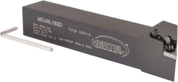Hertel - MDJN, Left Hand Cut, 3° Lead Angle, 1" Shank Height x 1" Shank Width, Negative Rake Indexable Turning Toolholder - 6" OAL, DN..33. Insert Compatibility, Series Multi-Option - Americas Industrial Supply