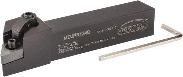 Hertel - MDJN, Right Hand Cut, 3° Lead Angle, 3/4" Shank Height x 3/4" Shank Width, Negative Rake Indexable Turning Toolholder - 4-1/2" OAL, DN..43. Insert Compatibility, Series Multi-Option - Americas Industrial Supply