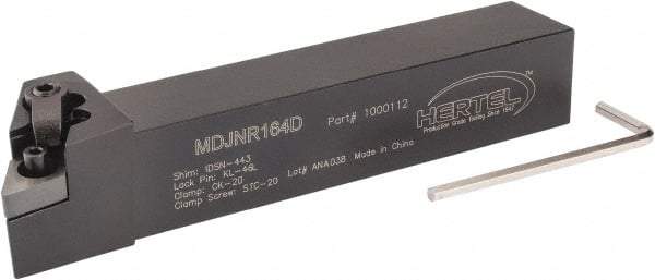 Hertel - MDJN, Right Hand Cut, 3° Lead Angle, 1" Shank Height x 1" Shank Width, Negative Rake Indexable Turning Toolholder - 6" OAL, DN..43. Insert Compatibility, Series Multi-Option - Americas Industrial Supply