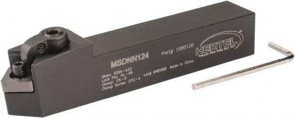 Hertel - MSDN, Neutral Cut, 0° Lead Angle, 3/4" Shank Height x 3/4" Shank Width, Negative Rake Indexable Turning Toolholder - 4-1/2" OAL, SN..43. Insert Compatibility, Series Multi-Option - Americas Industrial Supply