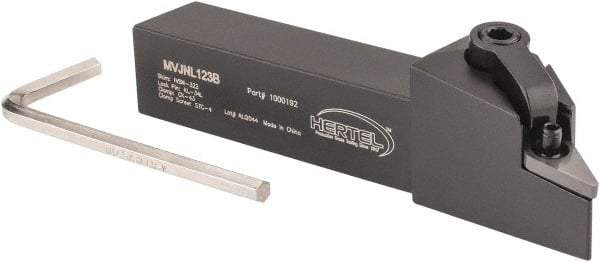 Hertel - MVJN, Left Hand Cut, 3° Lead Angle, 3/4" Shank Height x 3/4" Shank Width, Negative Rake Indexable Turning Toolholder - 4-1/2" OAL, VN..33. Insert Compatibility, Series Multi-Option - Americas Industrial Supply