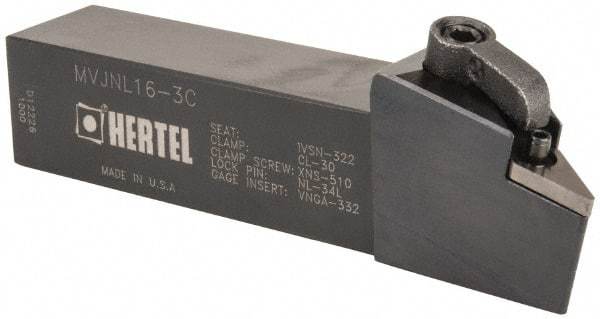 Hertel - MVJN, Left Hand Cut, 3° Lead Angle, 1" Shank Height x 1" Shank Width, Negative Rake Indexable Turning Toolholder - 5" OAL, VN..33. Insert Compatibility, Series Multi-Option - Americas Industrial Supply
