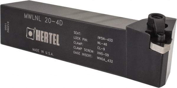 Hertel - MWLN, Left Hand Cut, 5° Lead Angle, 1-1/4" Shank Height x 1-1/4" Shank Width, Negative Rake Indexable Turning Toolholder - 6" OAL, WN..43. Insert Compatibility, Series Multi-Option - Americas Industrial Supply