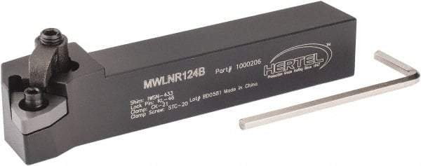 Hertel - MWLN, Right Hand Cut, 5° Lead Angle, 3/4" Shank Height x 3/4" Shank Width, Negative Rake Indexable Turning Toolholder - 4-1/2" OAL, WN..43. Insert Compatibility, Series Multi-Option - Americas Industrial Supply