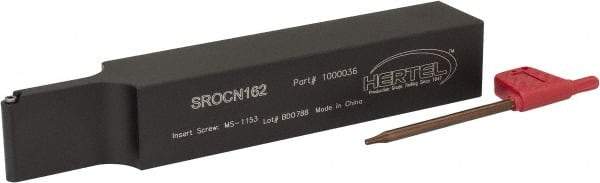Hertel - SROC, Neutral Cut, 0° Lead Angle, 1" Shank Height x 1" Shank Width, Neutral Rake Indexable Turning Toolholder - 6" OAL, RC..21.5. Insert Compatibility, Series Screw-Type - Americas Industrial Supply