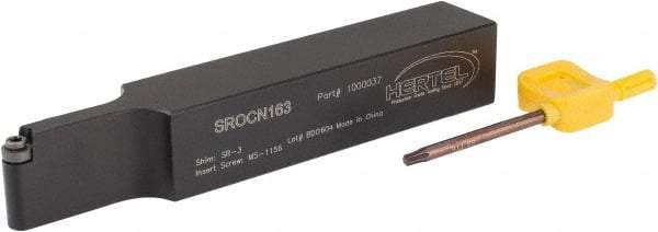Hertel - SROC, Neutral Cut, 0° Lead Angle, 1" Shank Height x 1" Shank Width, Neutral Rake Indexable Turning Toolholder - 6" OAL, RC..32.5. Insert Compatibility, Series Screw-Type - Americas Industrial Supply