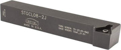 Hertel - STGC, Left Hand Cut, 3° Lead Angle, 1/2" Shank Height x 1/2" Shank Width, Neutral Rake Indexable Turning Toolholder - 3-1/2" OAL, TC..21.5. Insert Compatibility, Series Screw-Type - Americas Industrial Supply