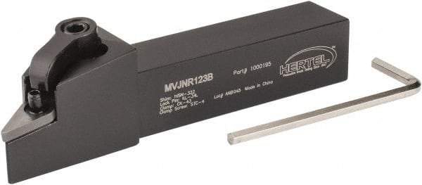 Hertel - MVJN, Right Hand Cut, 3° Lead Angle, 3/4" Shank Height x 3/4" Shank Width, Negative Rake Indexable Turning Toolholder - 4-1/2" OAL, VN..33. Insert Compatibility, Series Multi-Option - Americas Industrial Supply