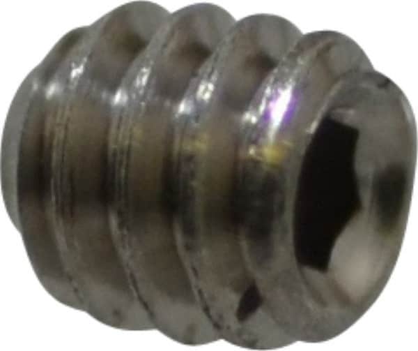 Value Collection - #2-56 UNC, 3/32" OAL, Cup Point Set Screw - Grade 18-8 Stainless Steel, 0.035" Key - Americas Industrial Supply