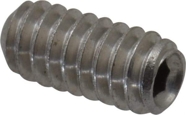 Value Collection - #2-56 UNC, 3/16" OAL, Cup Point Set Screw - Grade 18-8 Stainless Steel, 0.035" Key - Americas Industrial Supply