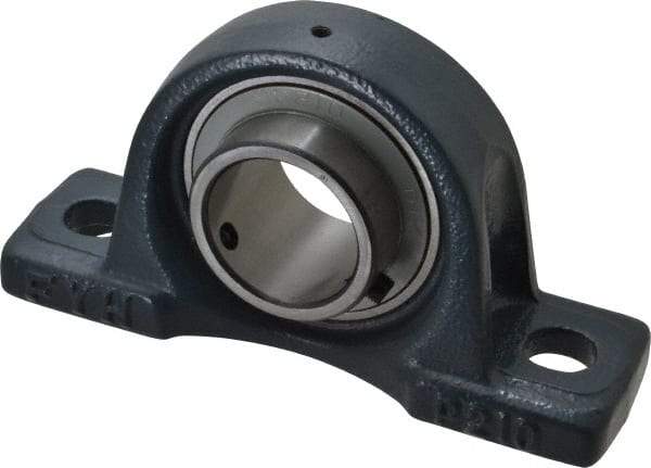 Value Collection - 1-15/16" ID, 4-7/16" OAW x 8-1/8" OAL x 4-7/16" OAH High Temperature Ball Bearing Pillow Block - 5,120 Lb Static Cap, 7,700 Lb Dyn Cap, 6-1/4" Btw Mnt Hole Ctrs, 2-1/4" Base-to-Ctr Ht, Cast Iron - Americas Industrial Supply