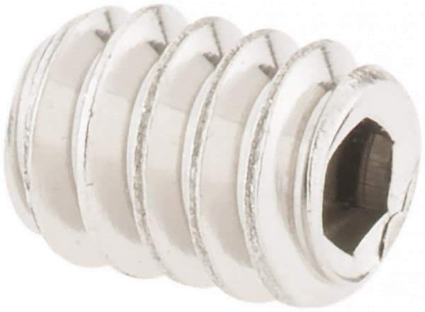 Value Collection - #6-32 UNC, 3/16" OAL, Cup Point Set Screw - Grade 18-8 Stainless Steel, 1/16" Key - Americas Industrial Supply