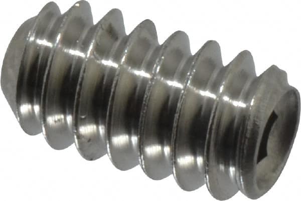Value Collection - #6-32 UNC, 1/4" OAL, Cup Point Set Screw - Grade 18-8 Stainless Steel, 1/16" Key - Americas Industrial Supply