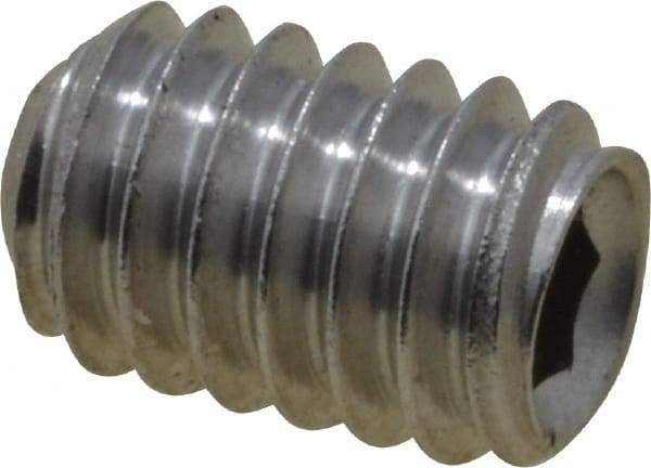 Value Collection - #8-32 UNC, 1/4" OAL, Cup Point Set Screw - Grade 18-8 Stainless Steel, 5/64" Key - Americas Industrial Supply