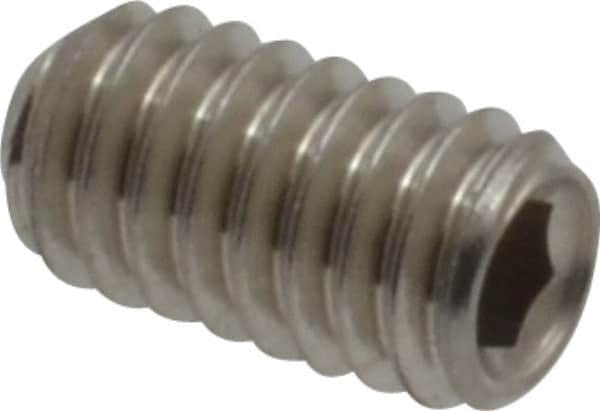 Value Collection - #8-32 UNC, 5/16" OAL, Cup Point Set Screw - Grade 18-8 Stainless Steel, 5/64" Key - Americas Industrial Supply