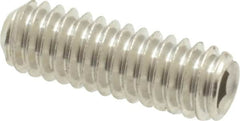 Value Collection - #8-32 UNC, 1/2" OAL, Cup Point Set Screw - Grade 18-8 Stainless Steel, 5/64" Key - Americas Industrial Supply