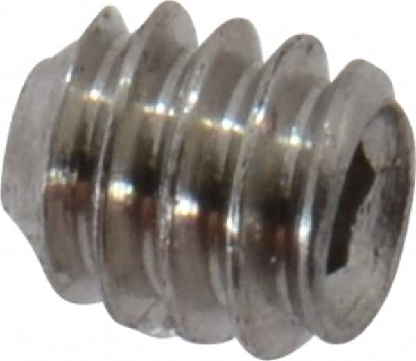 Value Collection - #0-80 UNF, 1/16" OAL, Cup Point Set Screw - Grade 18-8 Stainless Steel, 0.028" Key - Americas Industrial Supply