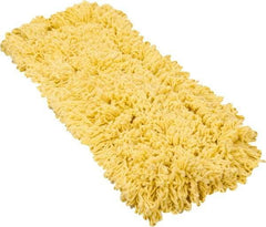 Rubbermaid - 24" Long x 5" Wide Yarn Blend Dust Mop Head - Envelope Connection, Yellow, Looped Head - Americas Industrial Supply