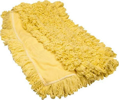 Rubbermaid - 60" Long x 5" Wide Yarn Blend Dust Mop Head - Envelope Connection, Yellow, Looped Head - Americas Industrial Supply