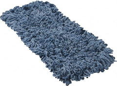Rubbermaid - 18" Long x 5" Wide Yarn Blend Dust Mop Head - Slip-On/Slip-Through Backing, Blue, Twisted Loop Head - Americas Industrial Supply