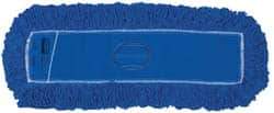 Rubbermaid - 48" Long x 5" Wide Synthetic Dust Mop Head - Slip-On/Slip-Through Backing, Blue, Twisted Loop Head - Americas Industrial Supply