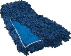 Rubbermaid - 60" Long x 5" Wide Synthetic Dust Mop Head - Slip-On/Slip-Through Backing, Blue, Twisted Loop Head - Americas Industrial Supply