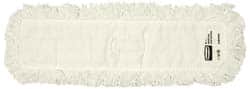 Rubbermaid - 36" Long x 5" Wide Cotton Yarn Dust Mop Head - Slip-On/Slip-Through Backing, White, Twisted Loop Head - Americas Industrial Supply
