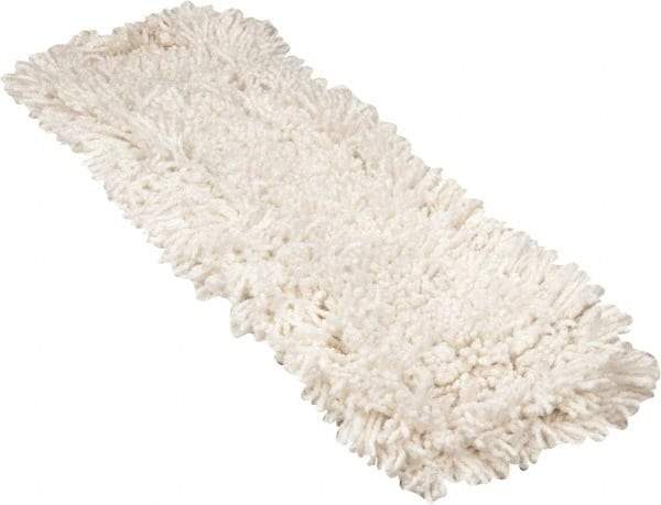 Rubbermaid - 24" Long x 5" Wide Cotton Yarn Dust Mop Head - Slip-On/Slip-Through Backing, White, Twisted Loop Head - Americas Industrial Supply
